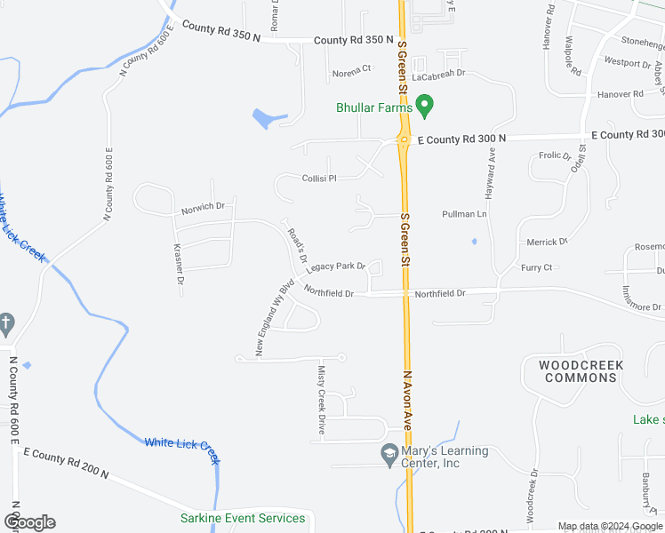 map of restaurants, bars, coffee shops, grocery stores, and more near 6858 Legacy Park Drive in Brownsburg