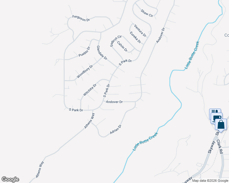 map of restaurants, bars, coffee shops, grocery stores, and more near 6367 Simonson Court in Magalia