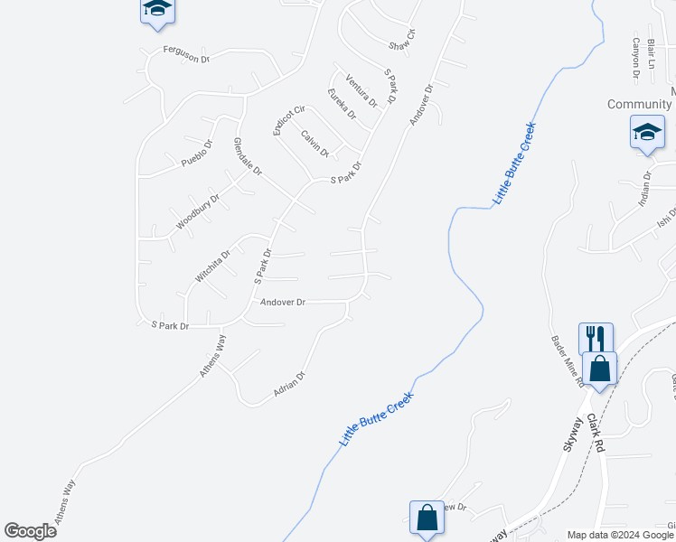 map of restaurants, bars, coffee shops, grocery stores, and more near 6451 Ranger Court in Magalia