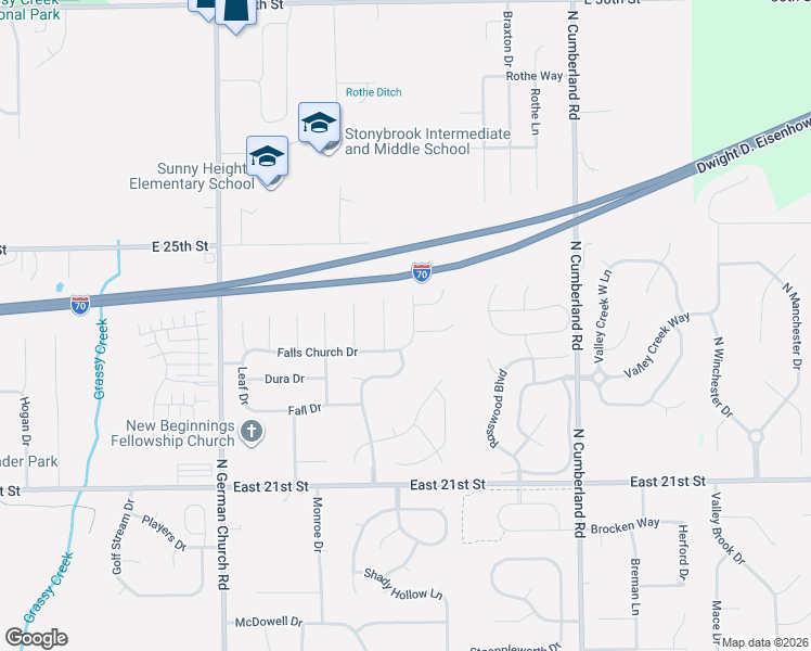 map of restaurants, bars, coffee shops, grocery stores, and more near 2347 Shoemaker Court in Indianapolis