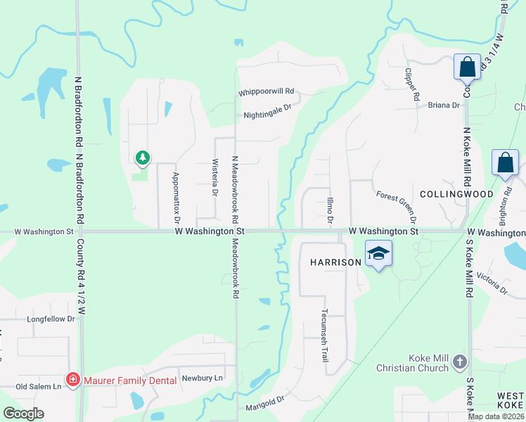 map of restaurants, bars, coffee shops, grocery stores, and more near 1-21 Boulder Point Drive in Springfield
