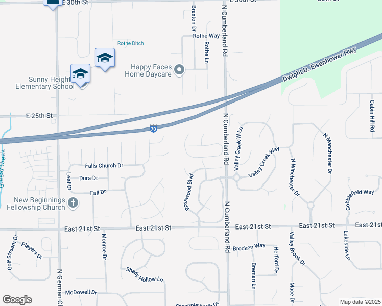map of restaurants, bars, coffee shops, grocery stores, and more near 11508 Ross Park Drive in Indianapolis