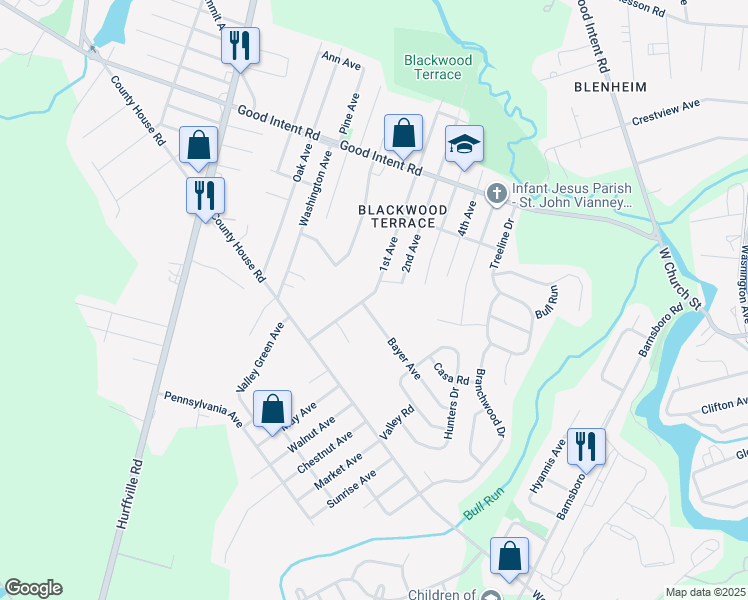 map of restaurants, bars, coffee shops, grocery stores, and more near 648 1st Avenue in Deptford