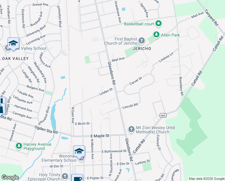 map of restaurants, bars, coffee shops, grocery stores, and more near 112 Linden Street in Wenonah