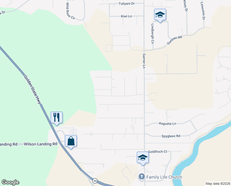 map of restaurants, bars, coffee shops, grocery stores, and more near 13804 Bosc Drive in Chico