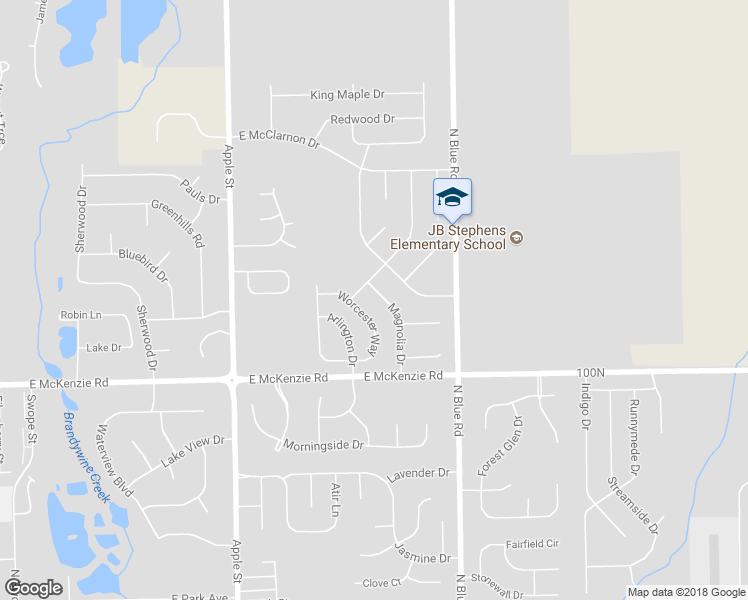 map of restaurants, bars, coffee shops, grocery stores, and more near 1332 Magnolia Drive in Greenfield