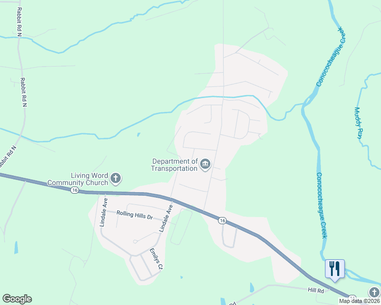 map of restaurants, bars, coffee shops, grocery stores, and more near 3549 Branch Street in Greencastle