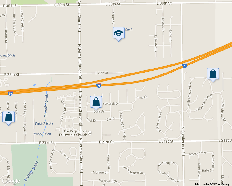 map of restaurants, bars, coffee shops, grocery stores, and more near 2350 Munn Circle in Indianapolis