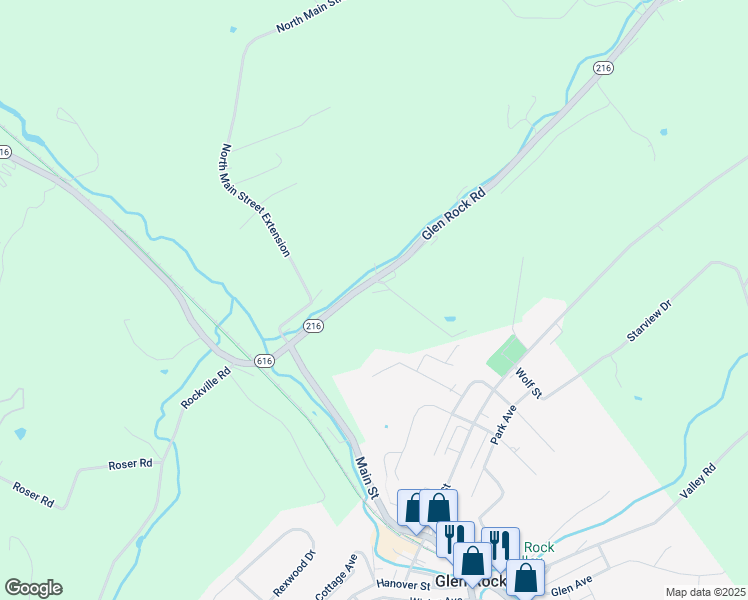 map of restaurants, bars, coffee shops, grocery stores, and more near 11031 Centerville Ln in Glen Rock