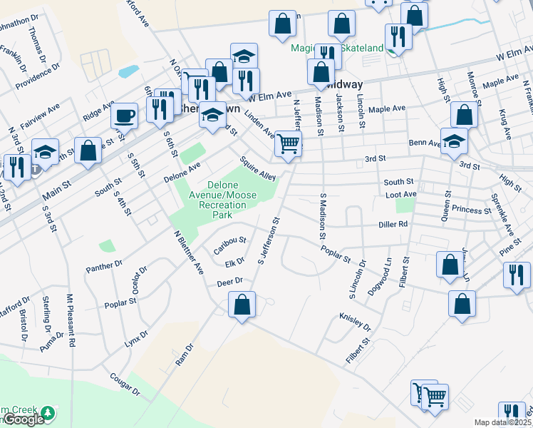 map of restaurants, bars, coffee shops, grocery stores, and more near 115 Elk Drive in Hanover
