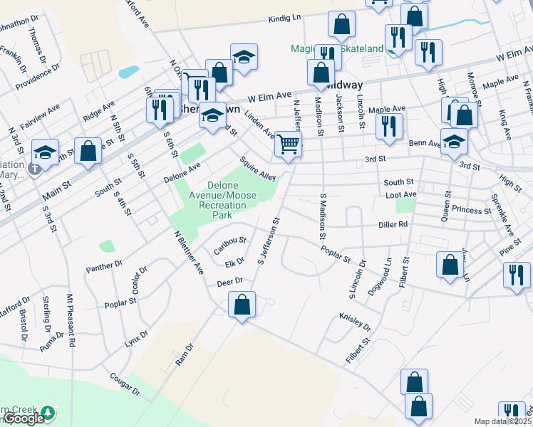 map of restaurants, bars, coffee shops, grocery stores, and more near 115 Elk Drive in Hanover