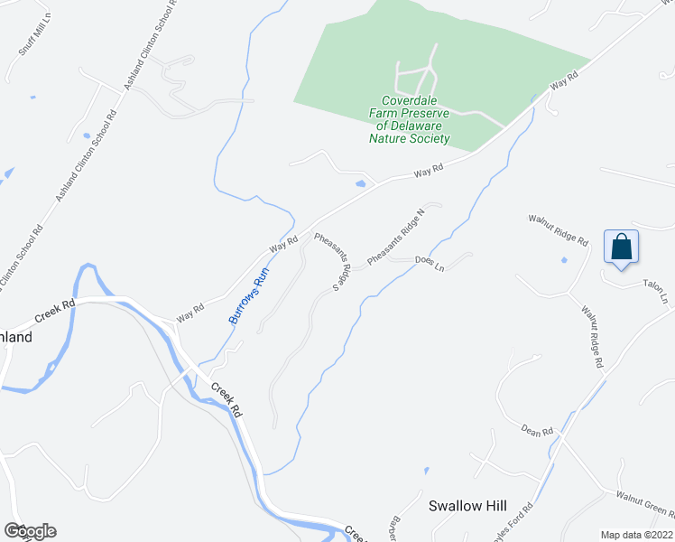 map of restaurants, bars, coffee shops, grocery stores, and more near 9 Pheasants Ridge South in Wilmington