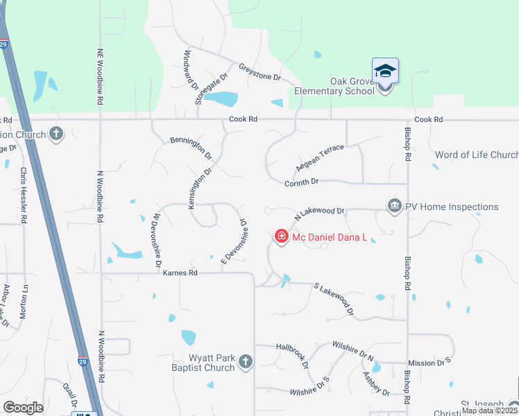 map of restaurants, bars, coffee shops, grocery stores, and more near 4601 Manor Drive in Saint Joseph