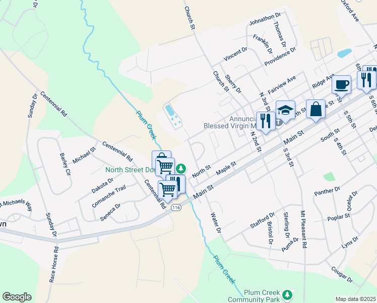 map of restaurants, bars, coffee shops, grocery stores, and more near 27 Westview Dr in McSherrystown
