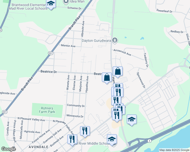map of restaurants, bars, coffee shops, grocery stores, and more near 560 Valencia Street in Dayton