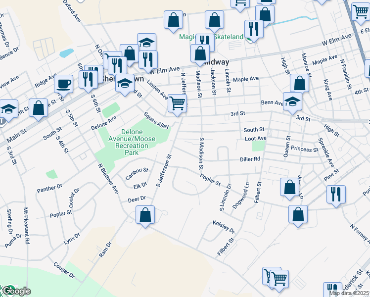 map of restaurants, bars, coffee shops, grocery stores, and more near 513 Diller Road in Hanover