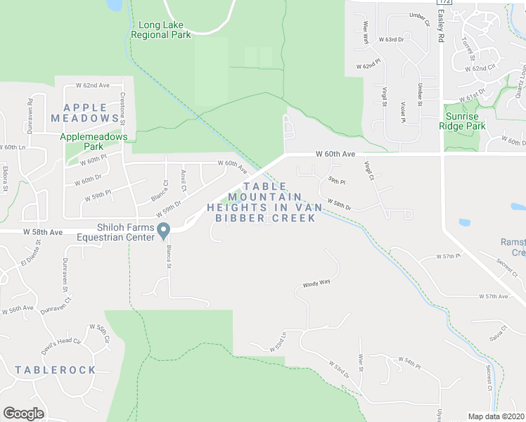 map of restaurants, bars, coffee shops, grocery stores, and more near 18288 West 58th Place in Golden