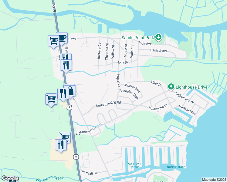 map of restaurants, bars, coffee shops, grocery stores, and more near 14 Douglas Ln in Ocean Township