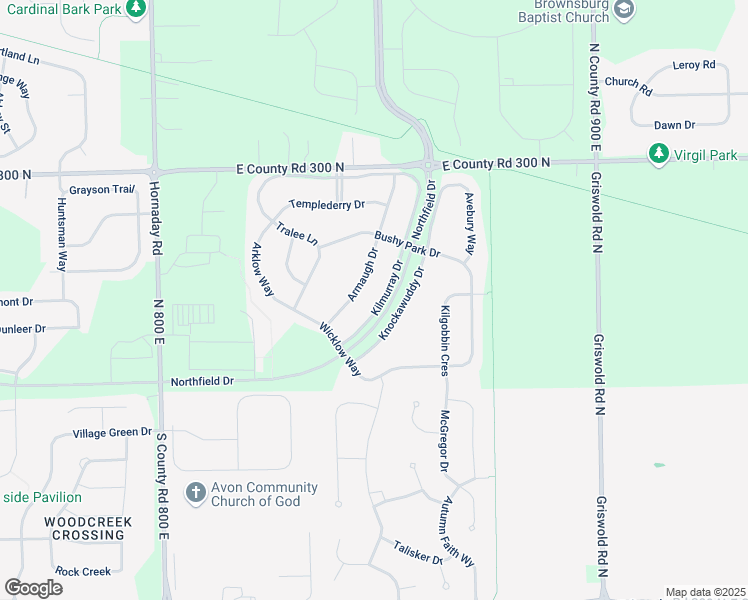 map of restaurants, bars, coffee shops, grocery stores, and more near 2702 Kilmurray Drive in Brownsburg