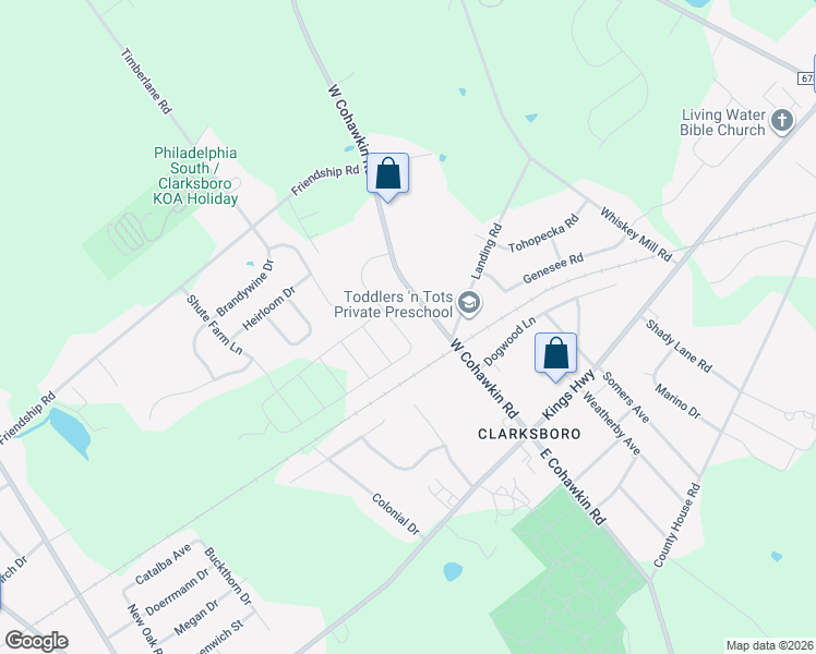 map of restaurants, bars, coffee shops, grocery stores, and more near 217 Charles Corliss Boulevard in East Greenwich Township