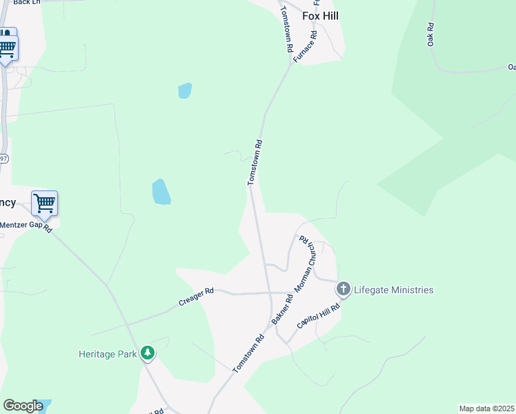 map of restaurants, bars, coffee shops, grocery stores, and more near 8826 Tomstown Road in Waynesboro
