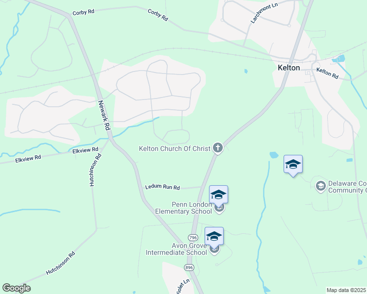 map of restaurants, bars, coffee shops, grocery stores, and more near 562 Hodgson Circle in West Grove