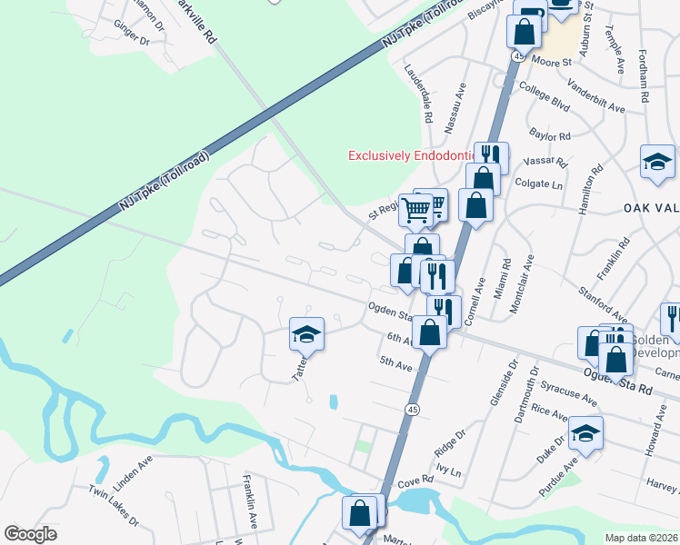map of restaurants, bars, coffee shops, grocery stores, and more near 840 Saint Regis Court in West Deptford