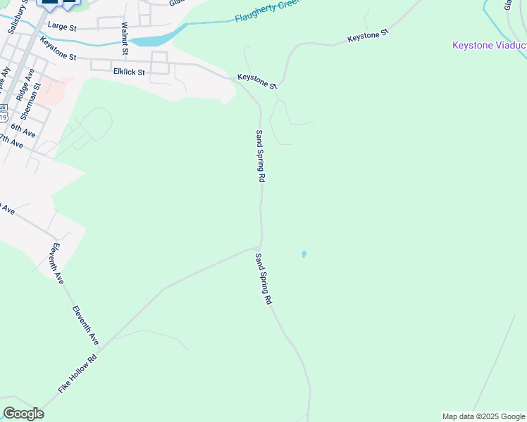 map of restaurants, bars, coffee shops, grocery stores, and more near 687 Sand Spring Road in Meyersdale