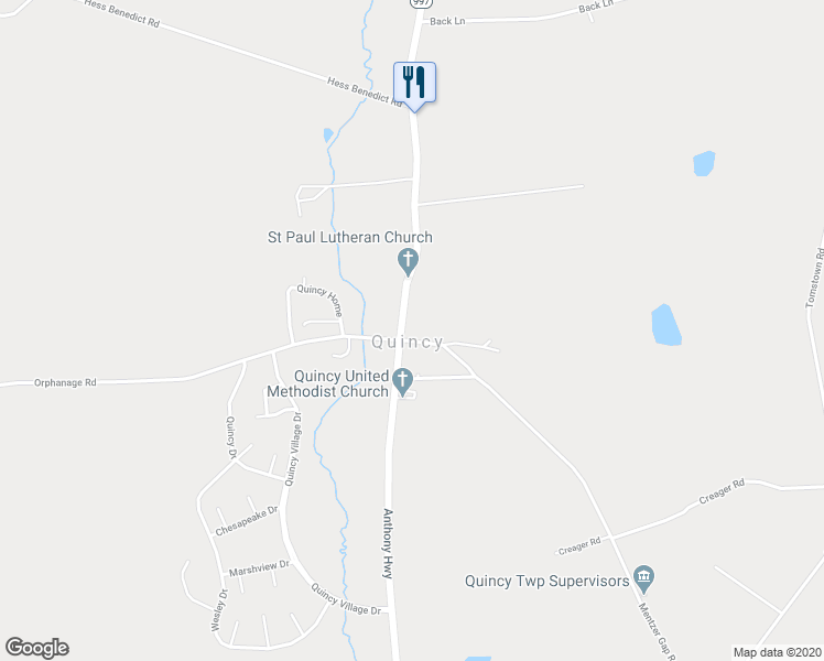 map of restaurants, bars, coffee shops, grocery stores, and more near 8594 Anthony Highway in Waynesboro
