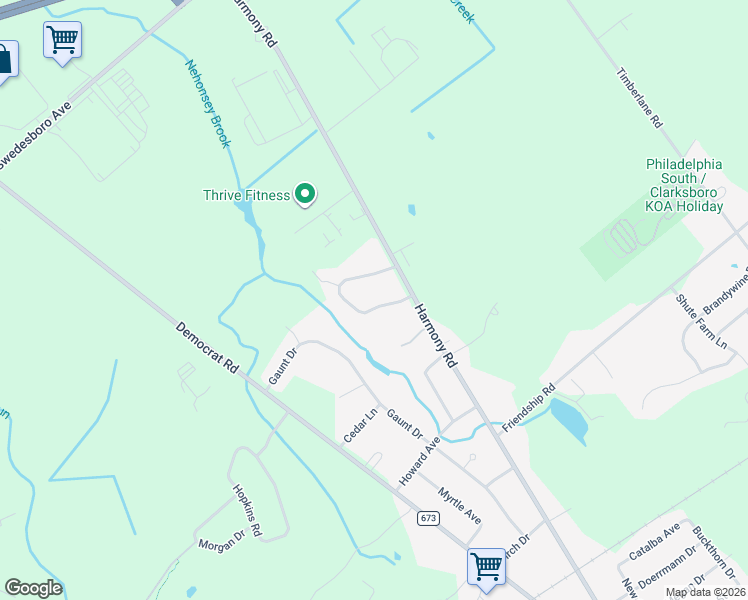 map of restaurants, bars, coffee shops, grocery stores, and more near 415 Country Way in Mickleton