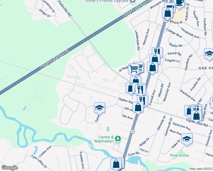 map of restaurants, bars, coffee shops, grocery stores, and more near 840 Saint Regis Court in West Deptford