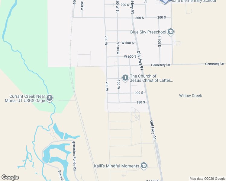 map of restaurants, bars, coffee shops, grocery stores, and more near 152 900 South in Mona