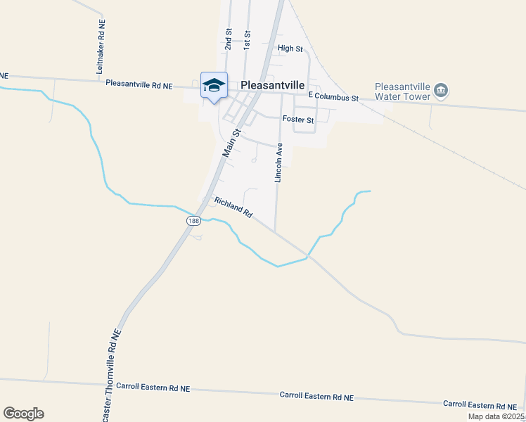 map of restaurants, bars, coffee shops, grocery stores, and more near 3610 Richland Road Northeast in Pleasantville