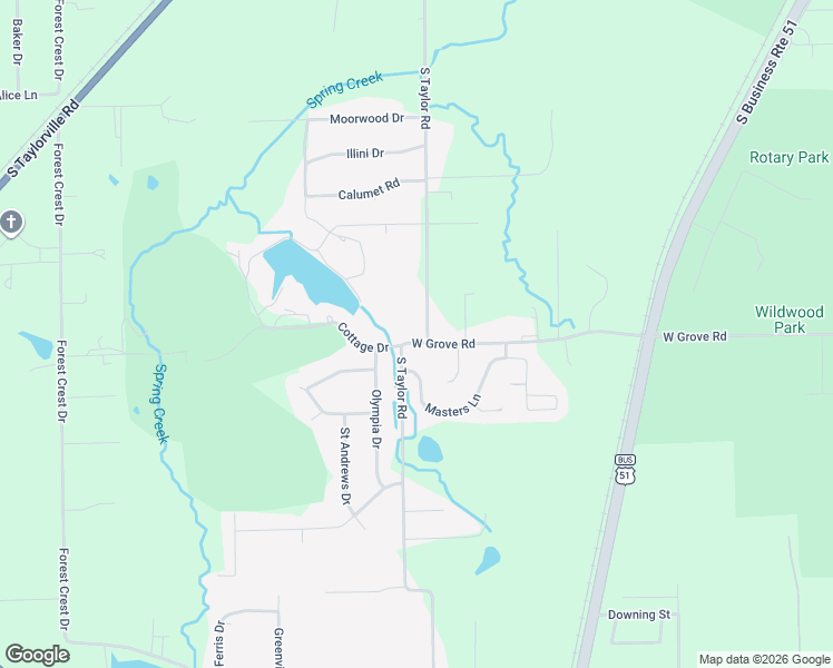 map of restaurants, bars, coffee shops, grocery stores, and more near 2622-2898 South Taylor Road in Decatur
