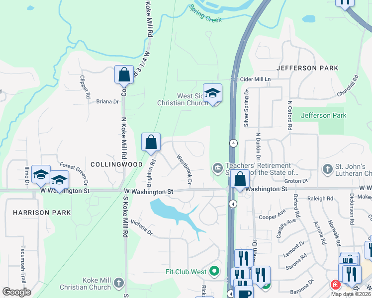 map of restaurants, bars, coffee shops, grocery stores, and more near 9 Hollybrook Drive in Springfield