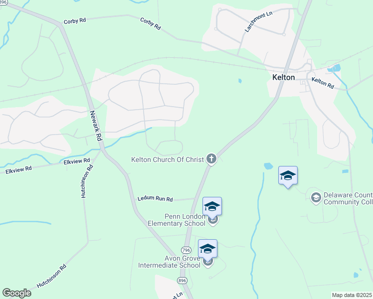 map of restaurants, bars, coffee shops, grocery stores, and more near 562 Hodgson Circle in West Grove
