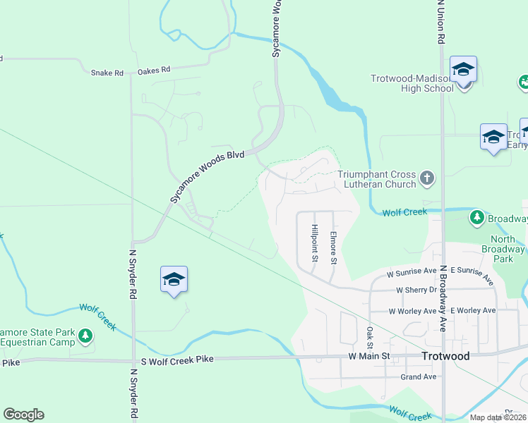 map of restaurants, bars, coffee shops, grocery stores, and more near 4016 Shadows Glade Drive in Dayton