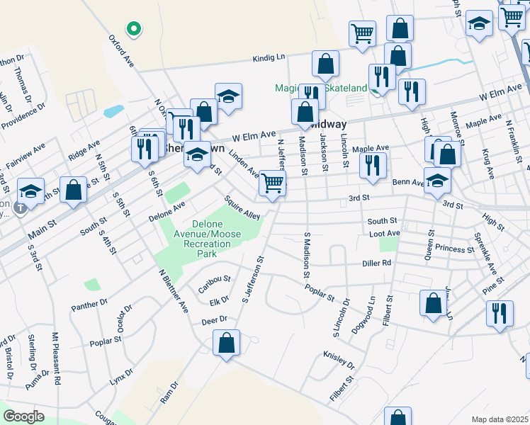 map of restaurants, bars, coffee shops, grocery stores, and more near 616 3rd St in Hanover