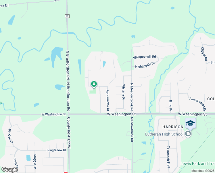 map of restaurants, bars, coffee shops, grocery stores, and more near 298 Appomattox Dr in Springfield
