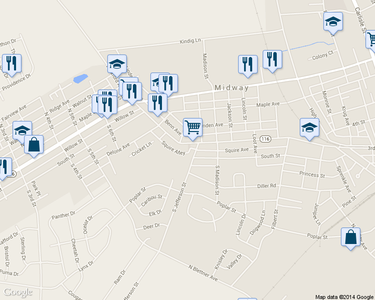 map of restaurants, bars, coffee shops, grocery stores, and more near 616 3rd St in Hanover
