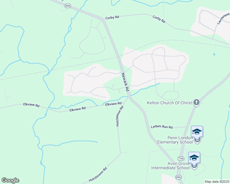 map of restaurants, bars, coffee shops, grocery stores, and more near 4 Allsmeer Drive in West Grove