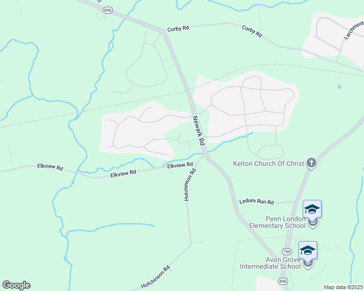 map of restaurants, bars, coffee shops, grocery stores, and more near 4 Allsmeer Drive in West Grove