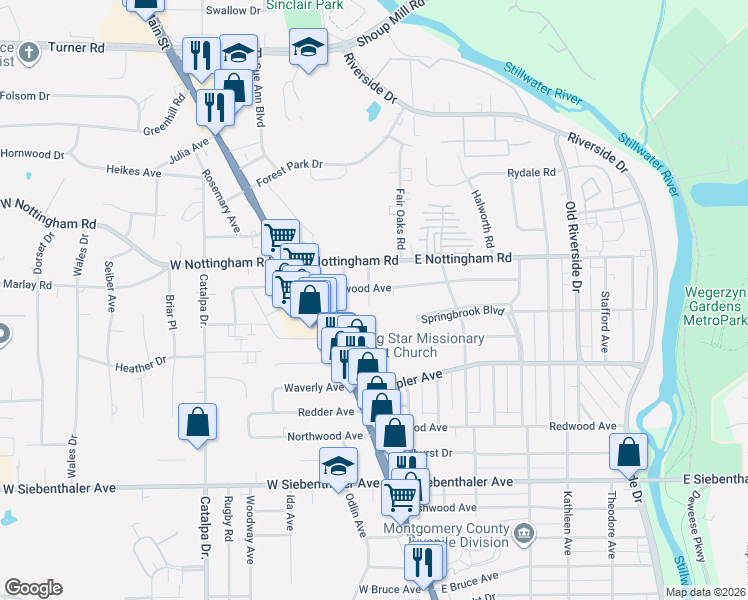 map of restaurants, bars, coffee shops, grocery stores, and more near in Shiloh