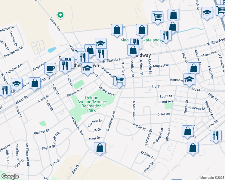 map of restaurants, bars, coffee shops, grocery stores, and more near 626 3rd Street in Hanover