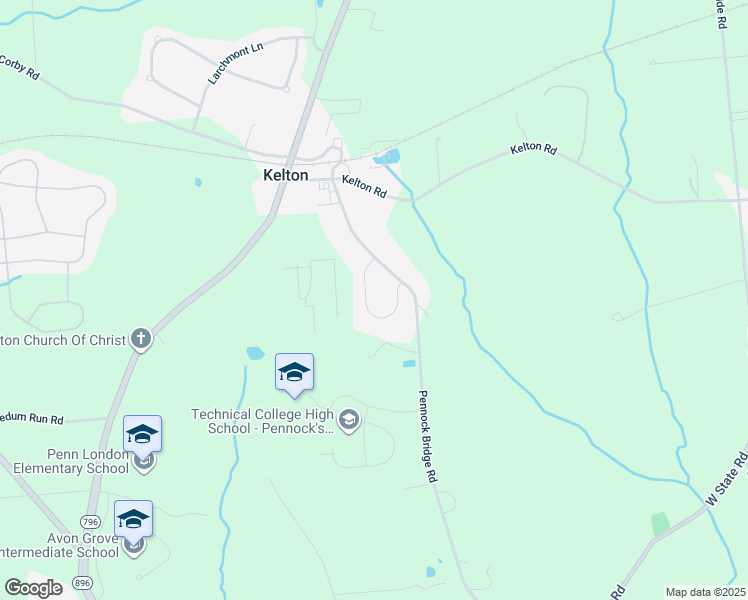 map of restaurants, bars, coffee shops, grocery stores, and more near 12 Rosewood Drive in West Grove
