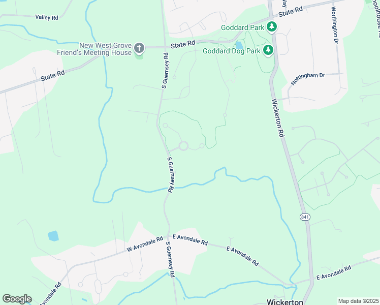 map of restaurants, bars, coffee shops, grocery stores, and more near 2 Grace Lane in West Grove