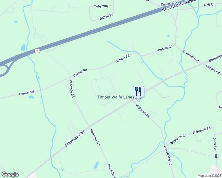 map of restaurants, bars, coffee shops, grocery stores, and more near 330 Conner Road in Oxford