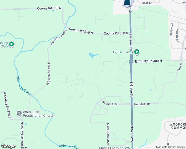 map of restaurants, bars, coffee shops, grocery stores, and more near 2680 North County Road 600 East in Brownsburg