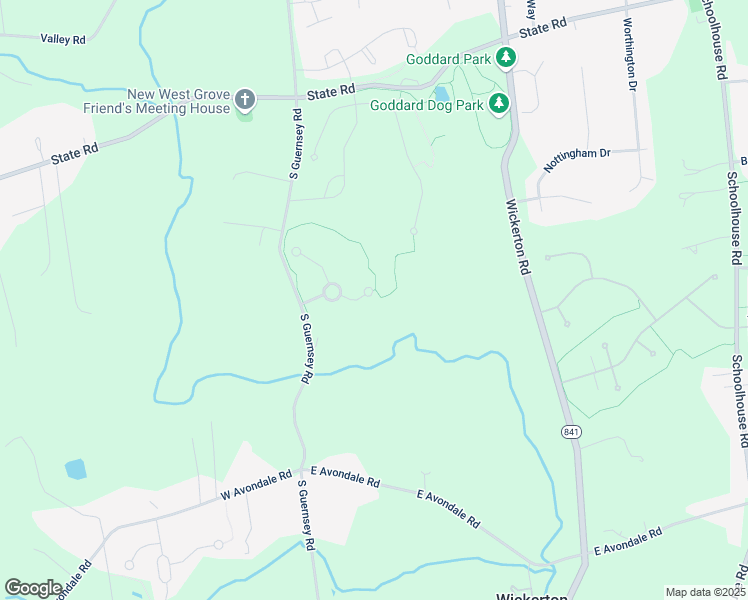 map of restaurants, bars, coffee shops, grocery stores, and more near 10 Grace Lane in West Grove
