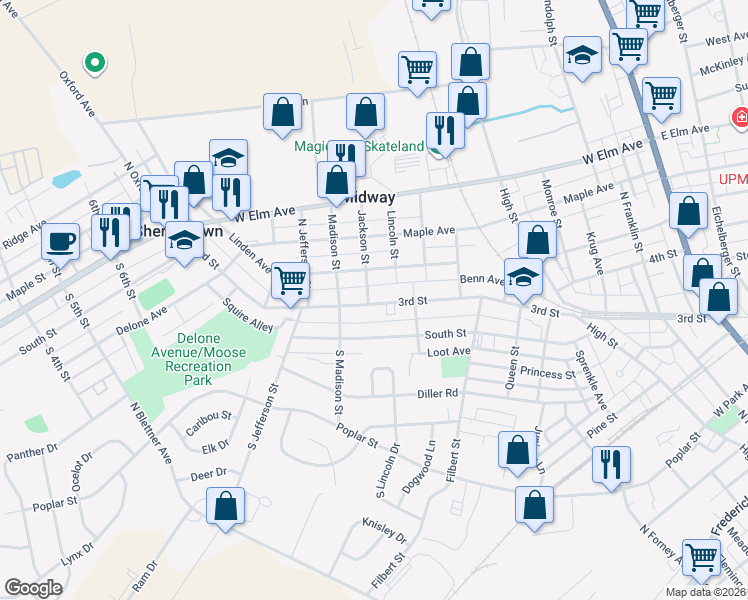 map of restaurants, bars, coffee shops, grocery stores, and more near 363 3rd Street in Hanover